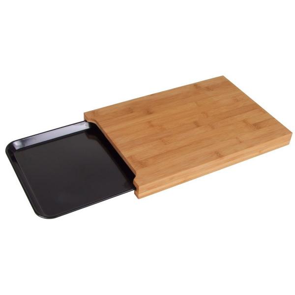 Bambus Schneidebrett mit Auffangschale